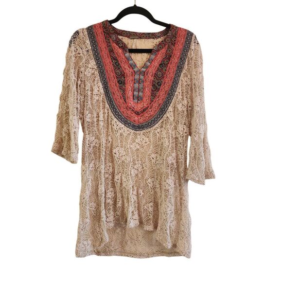 BKE Gimmicks lace boho top size Large - Picture 1 of 6